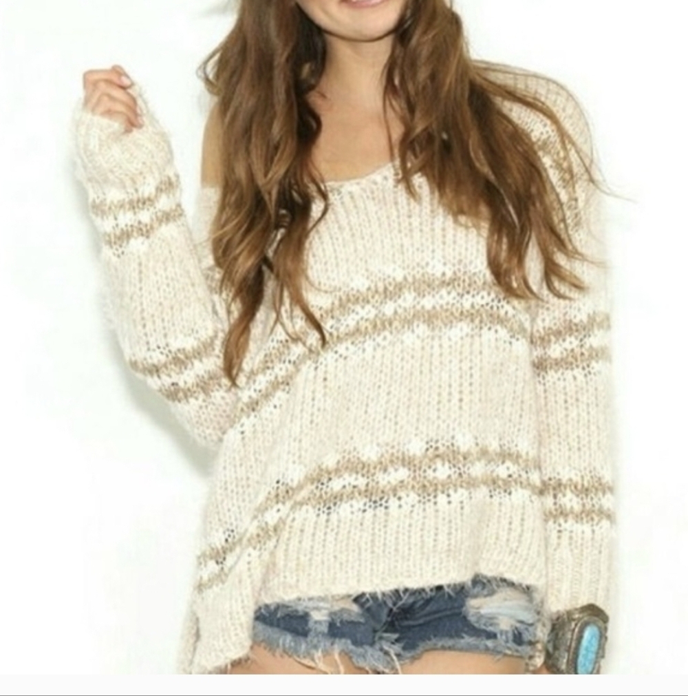 Free People Linus Stripe Knit Sweater